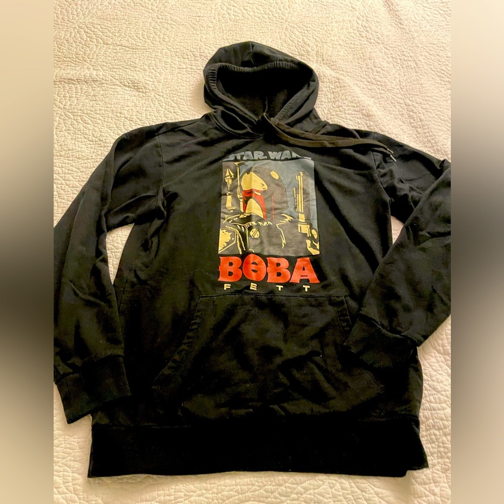 Men’s Star Wars Boba Fett Black Hoodie Size Small Mens Size Medium Womens